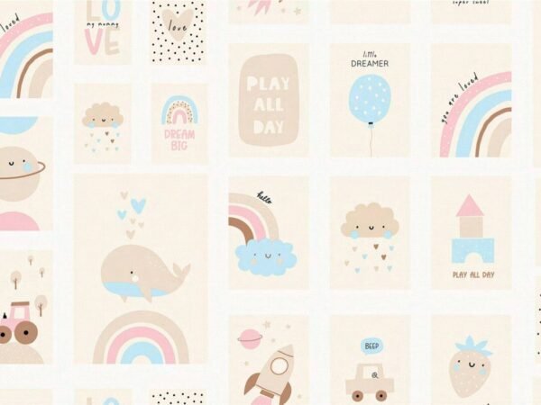 Sunny Rainbow Kids Wallpaper