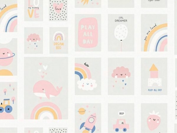 Sunny Rainbow Kids Wallpaper