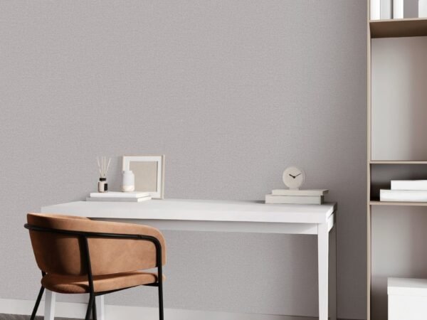 Light Grey Plain Textured Wallpaper for Study Room Dubai