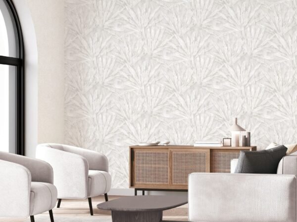 Light floral wallpaper dubai with leaf pattern