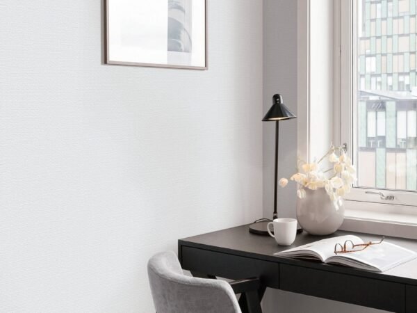 Plain textured cream wallpaper dubai in office corner