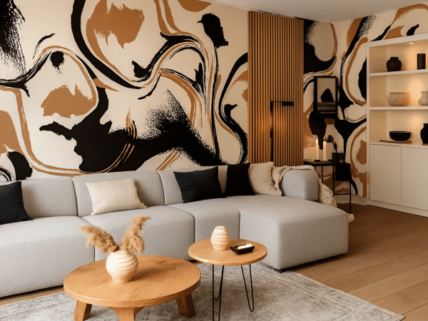 Abstract Brushstrokes Pattern Wall Mural