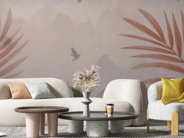Aloha Mist Tropical Leaves Wallpaper Dubai