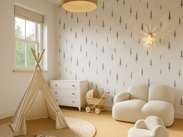 Alpine Ink Pine Tree Kids Wallpaper
