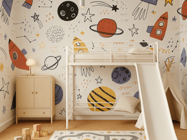 Astro Nook Space Kids Wallpaper