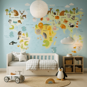 Playful Safari — Luxury Kids Wallpaper Dubai