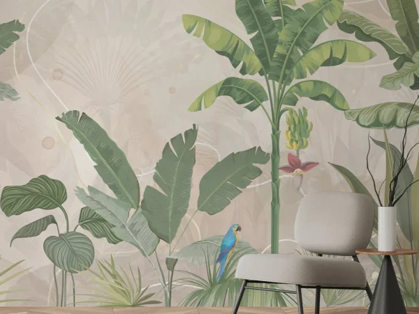 Banana Haven Tropical Leaves Wallpaper Dubai