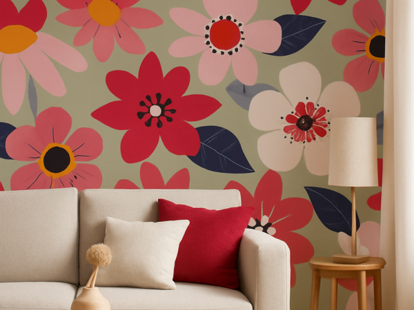 Bold Blossom Harmony Floral Wallpaper