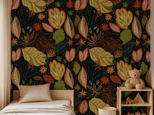 Botanical Harmony Pattern Wallpaper