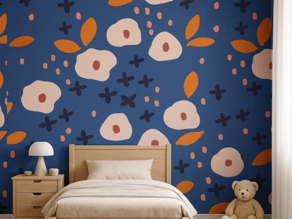 Bright Meadow Floral Pattern Wallpaper