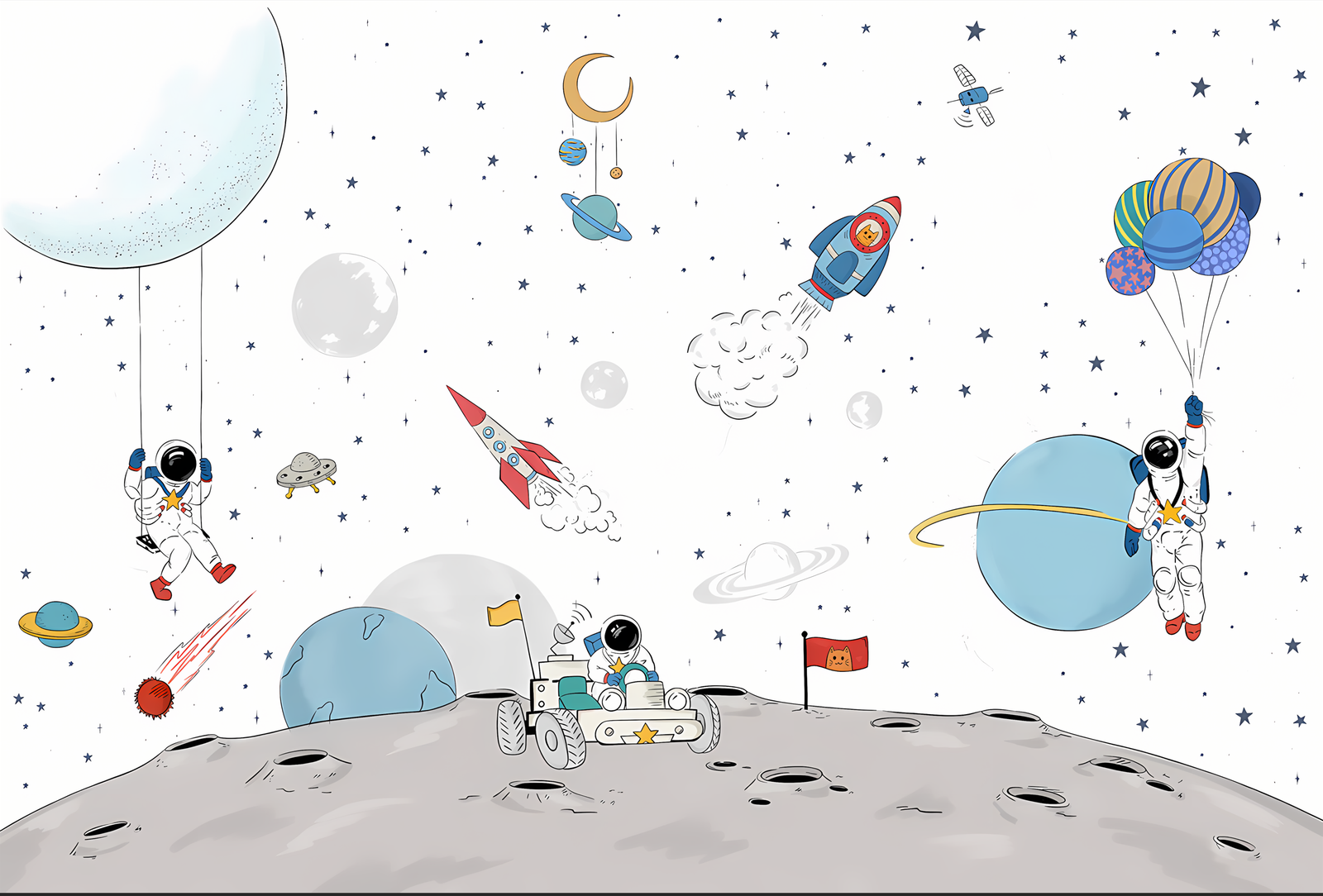 Cosmic Adventure — Luxury Kids Wallpaper Dubai - Image 2