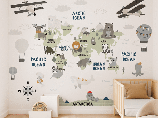 World Map Kids Wallpaper Dubai