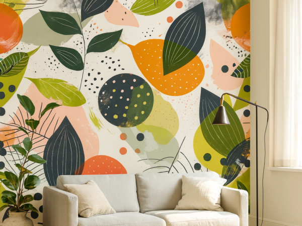 Citrus Pop Tropical Abstract Wallpaper