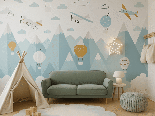 Cloud Cruiser Airplane Kids Wallpaper