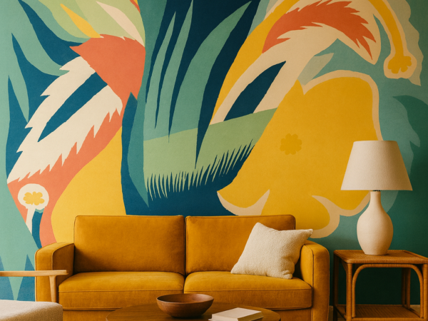 Coral Breeze Tropical Abstract Wallpaper