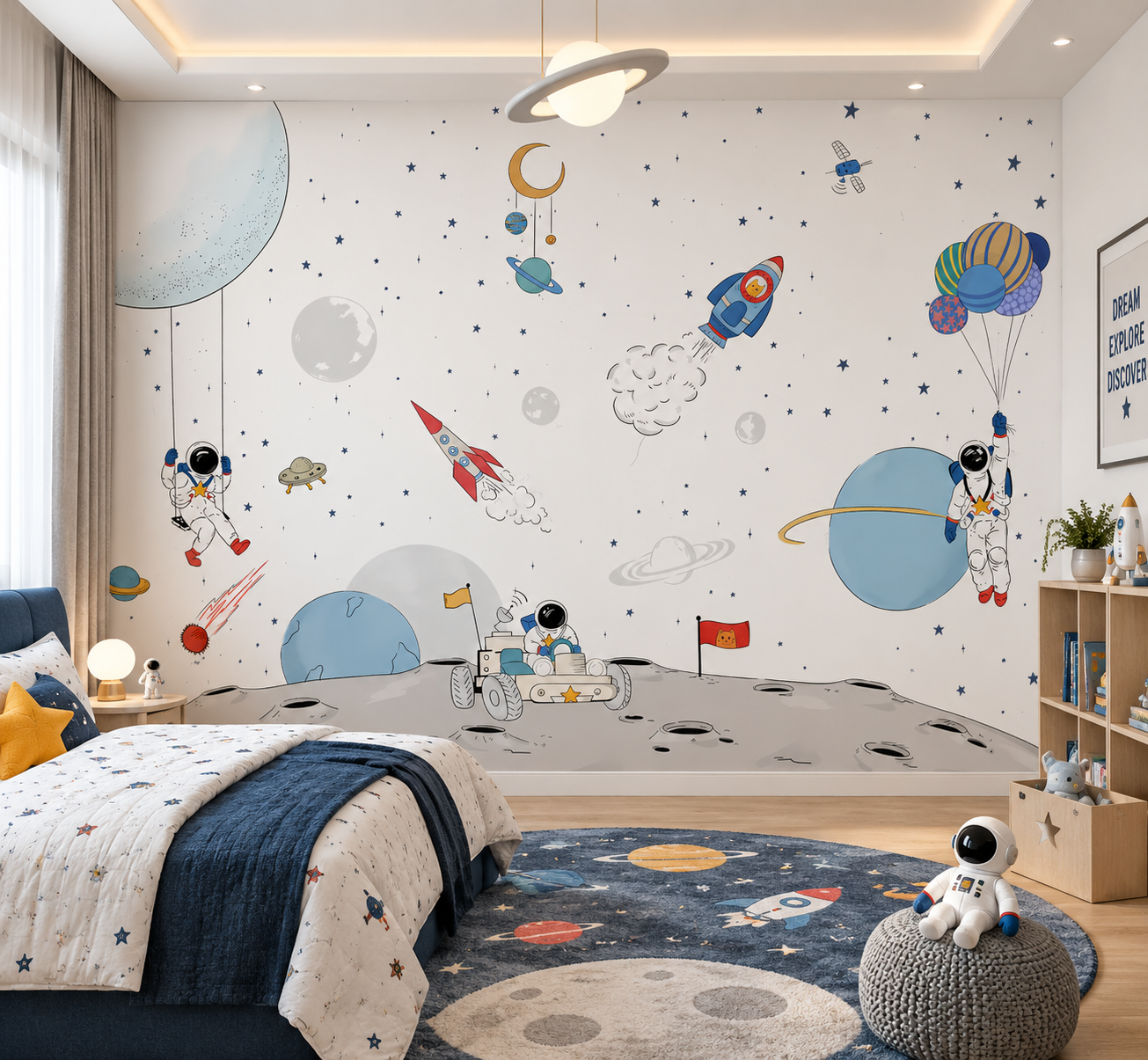 Cosmic Adventure — Luxury Kids Wallpaper Dubai
