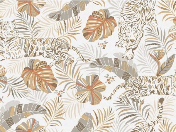 Orange Tropical Tiger Kids Wallpaper