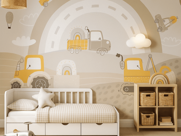 Construction Trucks Kids Wallpaper Dubai
