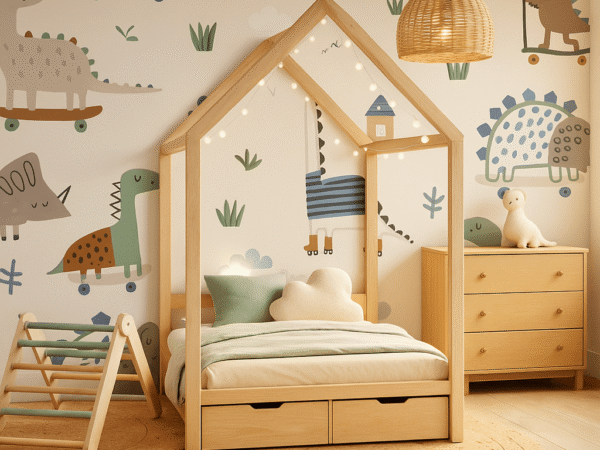 Dinosaurs on Wheels Kids Wallpaper Dubai