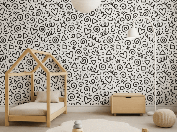 Abstract Doodle Pattern Wallpaper Dubai