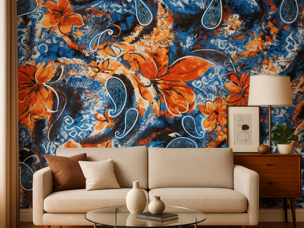 Modern Tropics Floral Pattern Wallpaper