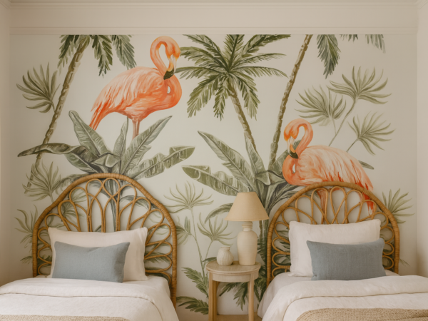 Flamingo Eden Tropical Wallpaper