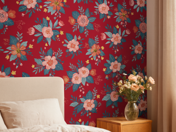 Garden Bloom Floral Pattern Wallpaper