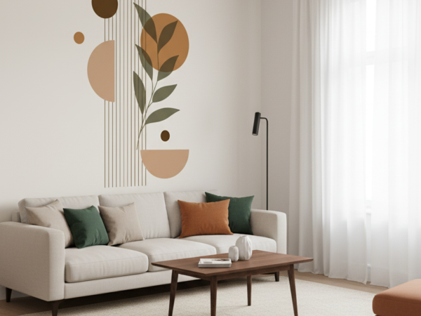 Geo Zen Abstract Botanical Pattern Wallpaper