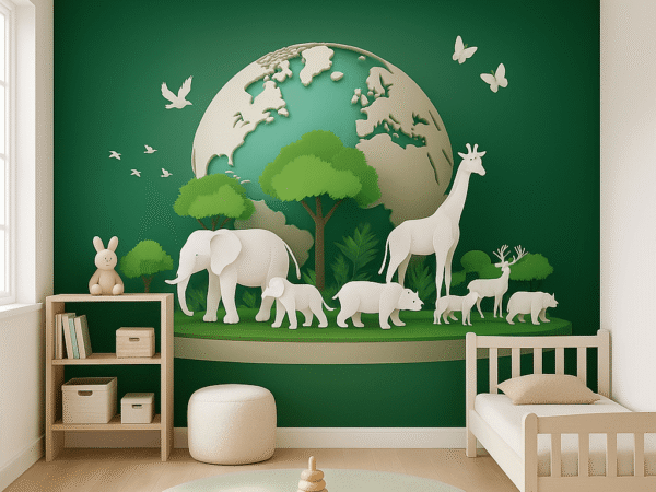 Green Planet Safari Nook Kids Wallpaper Dubai
