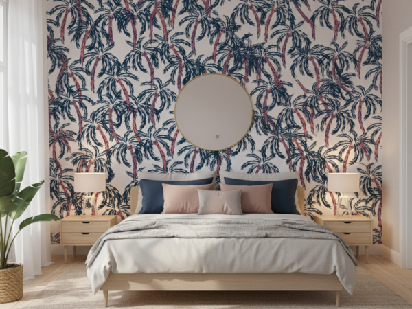 Havana Palms Tropical Pattern Wallpaper
