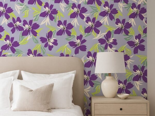 Lavender Grace Floral Wallpaper