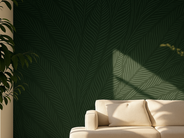 Lush Leaf Pattern Wall Mural