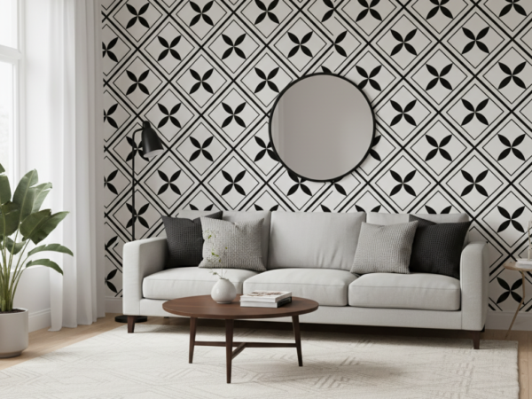 Modern Lattice Geometric Pattern Wallpaper