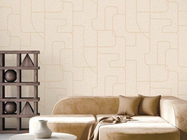 Linen Geometry Plain and Textured Wallpaper