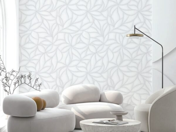 Cream Leaf Pattern Wallpaper