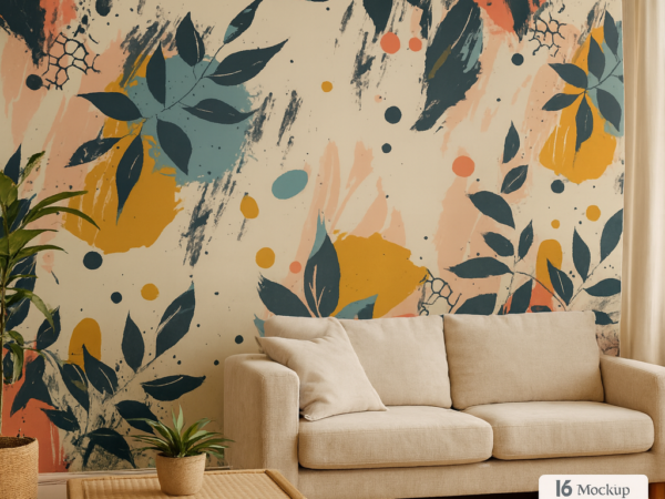 Painterly Botanica Abstract Wallpaper
