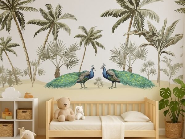 Peacock Grove Tropical Wallpaper