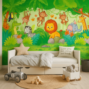Brave Safari — Luxury Kids Wallpaper Dubai