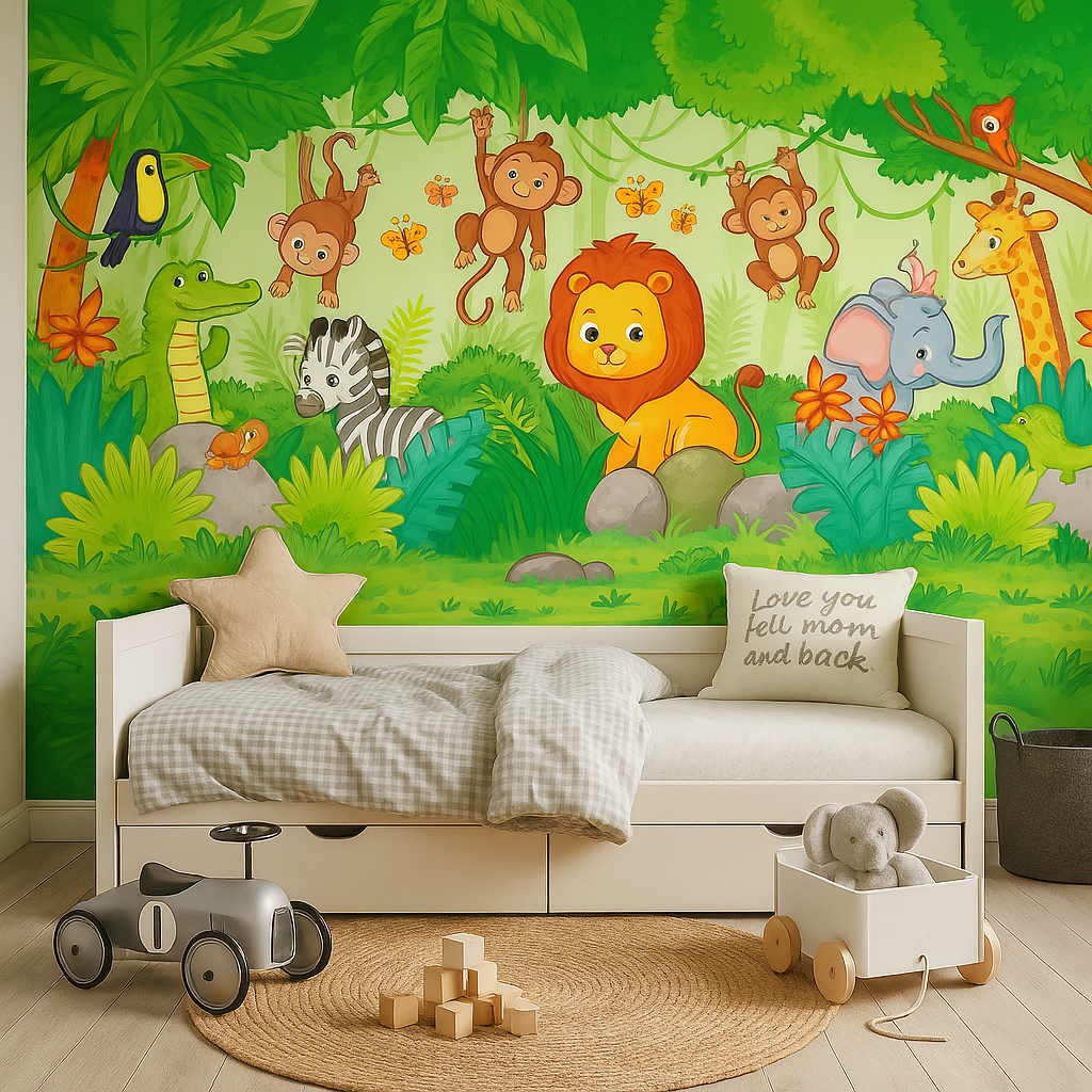 Brave Safari — Luxury Kids Wallpaper Dubai