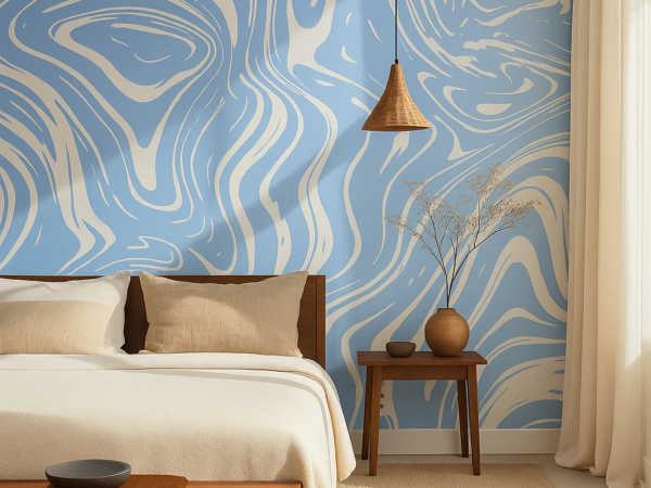 Serene Current Abstract Pattern Wall Mural