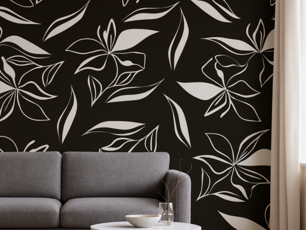 Shadow Canopy Botanical Pattern Wallpaper