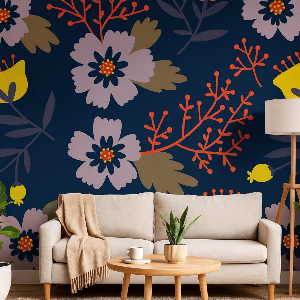 Dusk Bouquet — Luxury Floral Wallpaper Dubai