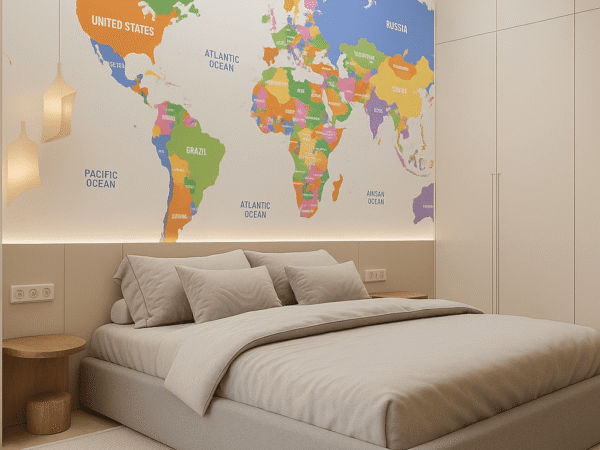 Terra Chroma Colorful World Map Wall Mural