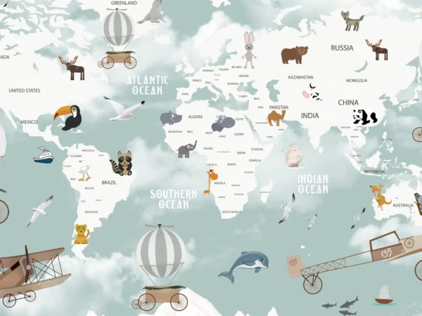 Kids Travel Tales World Map Wallpaper Dubai