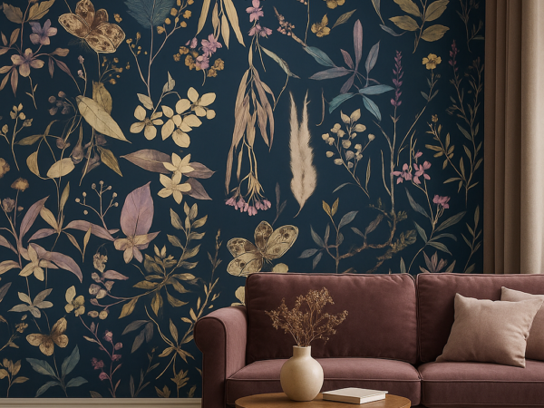 Twilight Botanica Floral Wallpaper