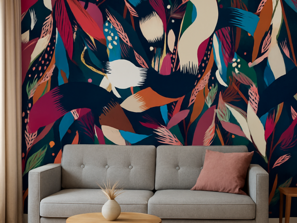 Vivid Rhythm Abstract Pattern Wallpaper