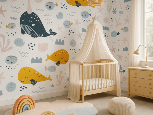 Whale Wishes Marine Animal Wallpaper