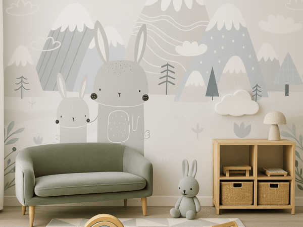 Winter Bunny Kids Wallpaper