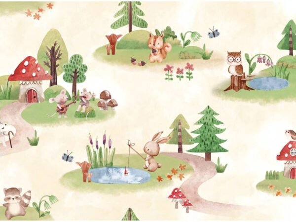 Cozy Critters Kids Wallpaper