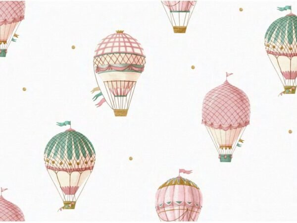 Sky Voyage Hot Air Balloon Kids Wallpaper